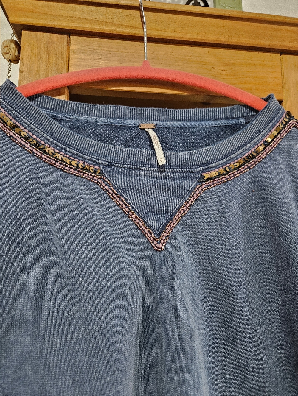 Free People Beaded + Sequin Sweatshirt - Picture 3 of 6